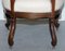 Victorian Show Frame Lion Carved Walnut Salon Armchair with Embroidered Upholstery, Image 18