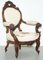 Victorian Show Frame Lion Carved Walnut Salon Armchair with Embroidered Upholstery 2