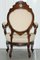 Victorian Show Frame Lion Carved Walnut Salon Armchair with Embroidered Upholstery 16