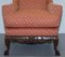19th Century Wingback Armchair in Heavily Carved Wood After Thomas Chippendale, Image 4