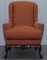 19th Century Wingback Armchair in Heavily Carved Wood After Thomas Chippendale 2