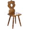 Italian Hand-Carved Oak Hall Chair with Ornate Wood and Floral Cresting Backrest 1