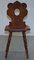 Italian Hand-Carved Oak Hall Chair with Ornate Wood and Floral Cresting Backrest 11