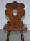Italian Hand-Carved Oak Hall Chair with Ornate Wood and Floral Cresting Backrest 12