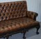 Divano Chesterfield in pelle marrone, XIX secolo, Immagine 4