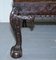 19th Century Hand-Carved Hawk Claw and Ball Feet Chesterfield Sofa in Brown Leather, Image 13