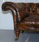 Brown Leather Chesterfield Chaise Lounge from Howard & Sons 4