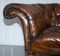 Chaise longue Chesterfield de cuero marrón de Howard & Sons, Imagen 5