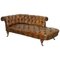 Brown Leather Chesterfield Chaise Lounge from Howard & Sons 1