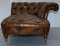Chaise longue Chesterfield de cuero marrón de Howard & Sons, Imagen 17