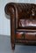 Curved Cigar Brown Leather Chesterfield Club Sofa 8