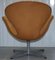 Swan Armchair & Egg Footstool in Brown Suede Leather from Fritz Hansen, 1976, Set of 2 11