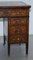 Victorian Hardwood Marquetry Inlaid Writing Partner Desk in Green Leather, Image 7