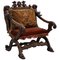 17th Century Italian Hand-Carved Walnut Armchair Attributed to Andrea Brustolon, Image 1