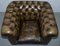 Vintage Leather Chesterfield Club Armchairs with Feather Cushions 4