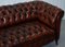 Kleines viktorianisches Chesterfield Ledersofa in Whiskeybraun 9