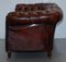 Small Victorian Whisky Brown Leather Chesterfield Sofa, Image 18