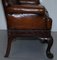Victorian Georgian Irish Brown Leather Chesterfield Sofa with Lion Hairy Paw Feet, Image 18