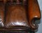 Victorian Georgian Irish Brown Leather Chesterfield Sofa with Lion Hairy Paw Feet 8