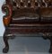 Victorian Georgian Irish Brown Leather Chesterfield Sofa with Lion Hairy Paw Feet, Image 9