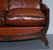 Edwardian Studded Whisky Brown Leather Tub Club Sofa & Armchairs, Set of 3, Image 20