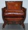 Edwardian Studded Whisky Brown Leather Tub Club Sofa & Armchairs, Set of 3 14
