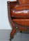 Edwardian Studded Whisky Brown Leather Tub Club Sofa & Armchairs, Set of 3 7
