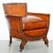 Edwardian Studded Whisky Brown Leather Tub Club Sofa & Armchairs, Set of 3, Image 2