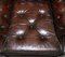 Cigar Brown Leather Chesterfield Wingback Armchair 5