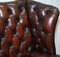 Zigarrenbrauner Leder Chesterfield Ohrensessel 11