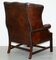 Cigar Brown Leather Chesterfield Wingback Armchair, Image 18