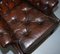 Cigar Brown Leather Chesterfield Wingback Armchair 6