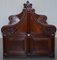 Victorian Gothic Walnut Double-Sided Museum Gallery Pew Bench 12