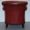 Victorian Blood Red Leather Rod Stewart Essex Home Armchairs, Set of 2 10