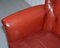 Victorian Blood Red Leather Rod Stewart Essex Home Armchairs, Set of 2 6