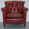 Victorian Blood Red Leather Rod Stewart Essex Home Armchairs, Set of 2 14