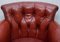 Victorian Blood Red Leather Rod Stewart Essex Home Armchairs, Set of 2 4