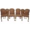 Art Deco Walnuss Esszimmerstühle mit Löwehaaren Pfotenfüßen, 8er Set 1