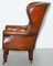 Regency Chesterfield Brown Leather Porters Armchair in the Style of Gillows, Image 11