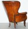 Regency Chesterfield Brown Leather Porters Armchair in the Style of Gillows 9