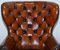 Regency Chesterfield Brown Leather Porters Armchair in the Style of Gillows 8