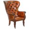 Regency Chesterfield Brown Leather Porters Armchair in the Style of Gillows 1