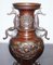 Oriental Bronze Urns Vases with Bird Serpentine Decorations, Set of 2 11
