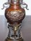 Oriental Bronze Urns Vases with Bird Serpentine Decorations, Set of 2, Image 6