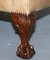Butacas victorianas de nogal y cuero marrón con patas esféricas. Juego de 2, Imagen 16
