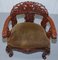 Vintage Chinese Red Lacquered Carved Elm Armchair with Heavy Foliage Detailing 4