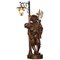 Black Forest Hand-Carved Wood Watchman Lamp, 1920s 1