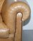 Vintage Victorian Style Brown Leather Club Sofa, Image 10