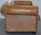 Vintage Victorian Style Brown Leather Club Sofa, Image 16