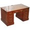 Hardwood Twin Pedestal Partner Desk with Leather Top 1